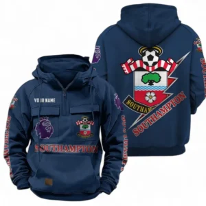 Southampton Fans Gift Tactical Quarter Zip Hoodie, All Over Print Tactical Quarter Zip Hoodie For Sport Fan, Custom Name EPL113073025463-Dark Blue