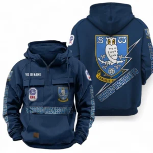 Sheffield Wednesday Fans Gift Tactical Quarter Zip Hoodie, All Over Print Tactical Quarter Zip Hoodie For Sport Fan, Custom Name EPL113073025467-Dark Blue