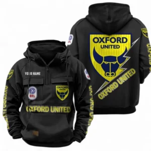 Oxford Utd Fans Gift Tactical Quarter Zip Hoodie, All Over Print Tactical Quarter Zip Hoodie For Sport Fan, Custom Name EPL113073025478-Black