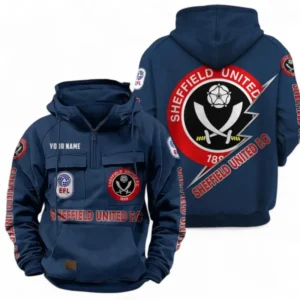 Sheffield United F.C Fans Gift Tactical Quarter Zip Hoodie, All Over Print Tactical Quarter Zip Hoodie For Sport Fan, Custom Name EPL113073025481-Dark Blue