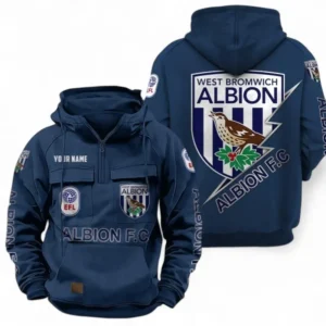 West Bromwich Albion Fans Gift Tactical Quarter Zip Hoodie, All Over Print Tactical Quarter Zip Hoodie For Sport Fan, Custom Name EPL113073025485-Dark Blue