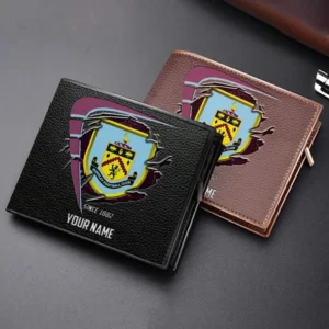 Burnley Fans Gift Horizontal Leather Wallet, All Over Print Horizontal Leather Wallet For Sport Fan, Custom Name EPL114073125347-Black
