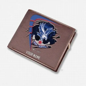 Crystal Palace Fans Gift Horizontal Leather Wallet, All Over Print Horizontal Leather Wallet For Sport Fan, Custom Name EPL114073125349-Brown