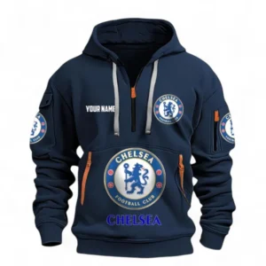 Chelsea Fans Gift Hoodie Half Zipper, All Over Print Hoodie Half Zipper For Sport Fan, Custom Name EPL116073125004-Navy