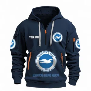 Brighton Fans Gift Hoodie Half Zipper, All Over Print Hoodie Half Zipper For Sport Fan, Custom Name EPL116073125023-Navy