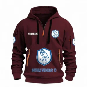 Sheffield Wednesday Fans Gift Hoodie Half Zipper, All Over Print Hoodie Half Zipper For Sport Fan, Custom Name EPL116073125024-Black
