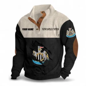 Newcastle United Fans Gift Men's Stand Up Collar Base Shirt, All Over Print Men's Stand Up Collar Base Shirt For Sport Fan, Custom Name EPL117073125228-Black