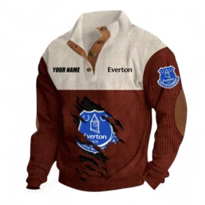 Everton Fans Gift Men's Stand Up Collar Base Shirt, All Over Print Men's Stand Up Collar Base Shirt For Sport Fan, Custom Name EPL117073125242-Dark Red