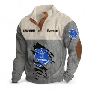 Everton Fans Gift Men's Stand Up Collar Base Shirt, All Over Print Men's Stand Up Collar Base Shirt For Sport Fan, Custom Name EPL117073125242-Gray