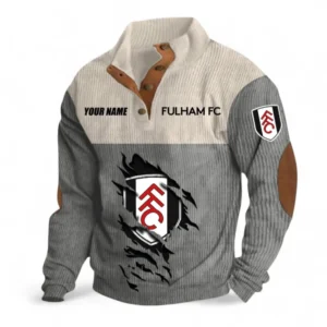 Fulham Fans Gift Men's Stand Up Collar Base Shirt, All Over Print Men's Stand Up Collar Base Shirt For Sport Fan, Custom Name EPL117073125243-Gray