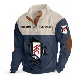 Fulham Fans Gift Men's Stand Up Collar Base Shirt, All Over Print Men's Stand Up Collar Base Shirt For Sport Fan, Custom Name EPL117073125243-Navy Blue