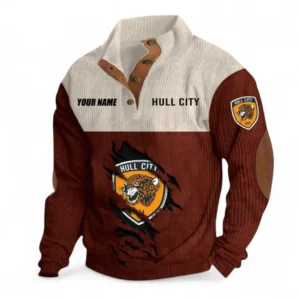Hull City Fans Gift Men's Stand Up Collar Base Shirt, All Over Print Men's Stand Up Collar Base Shirt For Sport Fan, Custom Name EPL117073125244-Dark Red