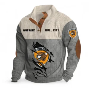 Hull City Fans Gift Men's Stand Up Collar Base Shirt, All Over Print Men's Stand Up Collar Base Shirt For Sport Fan, Custom Name EPL117073125244-Gray