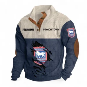 Ipswich Town Fans Gift Men's Stand Up Collar Base Shirt, All Over Print Men's Stand Up Collar Base Shirt For Sport Fan, Custom Name EPL117073125245-Navy Blue