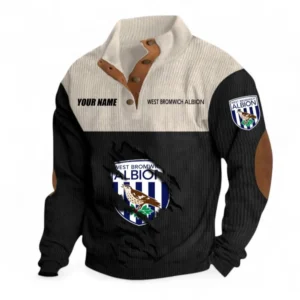 West Bromwich Albion Fans Gift Men's Stand Up Collar Base Shirt, All Over Print Men's Stand Up Collar Base Shirt For Sport Fan, Custom Name EPL117073125257-Black