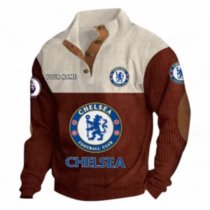Chelsea Fans Gift Men's Stand Up Collar Base Shirt, All Over Print Men's Stand Up Collar Base Shirt For Sport Fan, Custom Name EPL118073125559-Dark Red