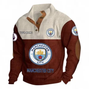Manchester City Fans Gift Men's Stand Up Collar Base Shirt, All Over Print Men's Stand Up Collar Base Shirt For Sport Fan, Custom Name EPL118073125566-Dark Red