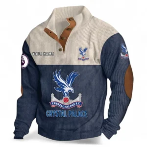 Crystal Palace Fans Gift Men's Stand Up Collar Base Shirt, All Over Print Men's Stand Up Collar Base Shirt For Sport Fan, Custom Name EPL118073125568-Navy Blue