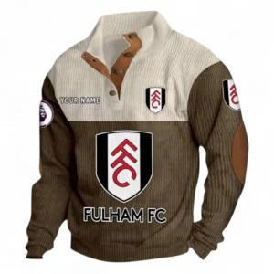 Fulham Fans Gift Men's Stand Up Collar Base Shirt, All Over Print Men's Stand Up Collar Base Shirt For Sport Fan, Custom Name EPL118073125569-Brown