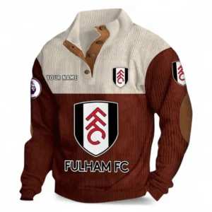 Fulham Fans Gift Men's Stand Up Collar Base Shirt, All Over Print Men's Stand Up Collar Base Shirt For Sport Fan, Custom Name EPL118073125569-Dark Red