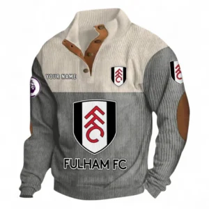 Fulham Fans Gift Men's Stand Up Collar Base Shirt, All Over Print Men's Stand Up Collar Base Shirt For Sport Fan, Custom Name EPL118073125569-Gray