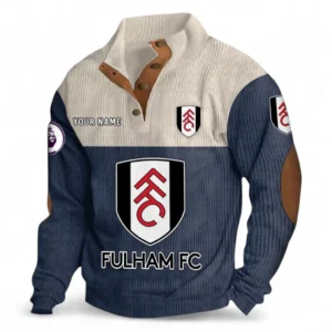 Fulham Fans Gift Men's Stand Up Collar Base Shirt, All Over Print Men's Stand Up Collar Base Shirt For Sport Fan, Custom Name EPL118073125569-Navy Blue