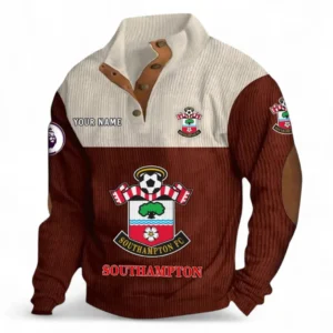 Southampton Fans Gift Men's Stand Up Collar Base Shirt, All Over Print Men's Stand Up Collar Base Shirt For Sport Fan, Custom Name EPL118073125570-Dark Red