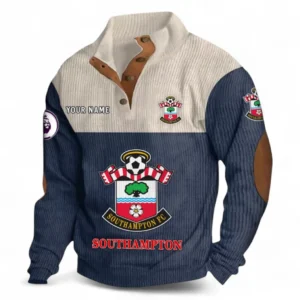 Southampton Fans Gift Men's Stand Up Collar Base Shirt, All Over Print Men's Stand Up Collar Base Shirt For Sport Fan, Custom Name EPL118073125570-Navy Blue