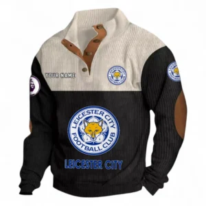 Leicester City F.C Fans Gift Men's Stand Up Collar Base Shirt, All Over Print Men's Stand Up Collar Base Shirt For Sport Fan, Custom Name EPL118073125573-Black