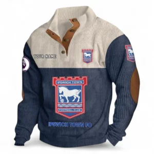 Ipswich Town F.C Fans Gift Men's Stand Up Collar Base Shirt, All Over Print Men's Stand Up Collar Base Shirt For Sport Fan, Custom Name EPL118073125574-Navy Blue