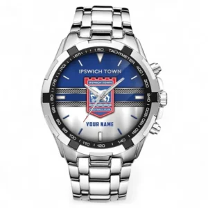 Ipswich Town Fans Gift Steel Watches, All Over Print Steel Watches For Sport Fan, Custom Name EPL99072825004