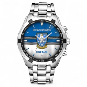 Sheffield Wednesday Fans Gift Steel Watches, All Over Print Steel Watches For Sport Fan, Custom Name EPL99072825013