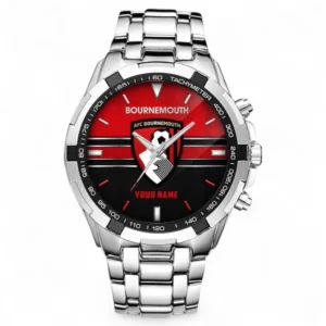 A.F.C. Bournemouth Fans Gift Steel Watches, All Over Print Steel Watches For Sport Fan, Custom Name EPL99072825037
