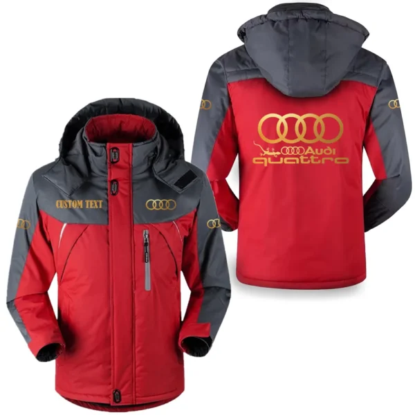 audi quattro hooded fleece long jacket hflj0112312081 car all over print hooded fleece long jacket red 5aup3