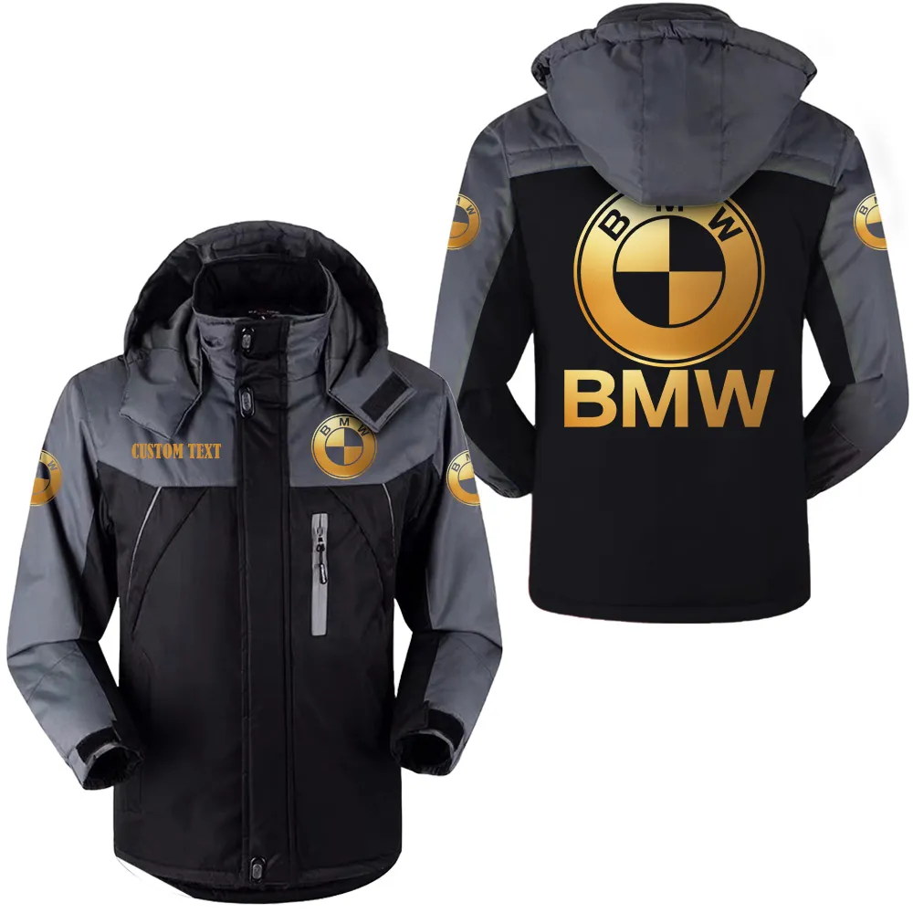 bmw hooded fleece long jacket hflj0112312083 car all over print hooded fleece long jacket black l1osw