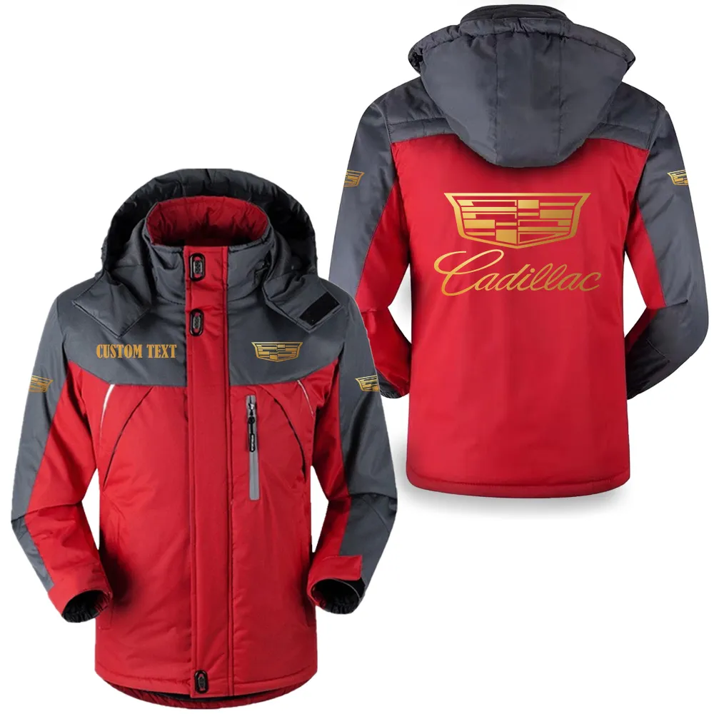 cadillac hooded fleece long jacket hflj0112312026 car all over print hooded fleece long jacket red ka9b6