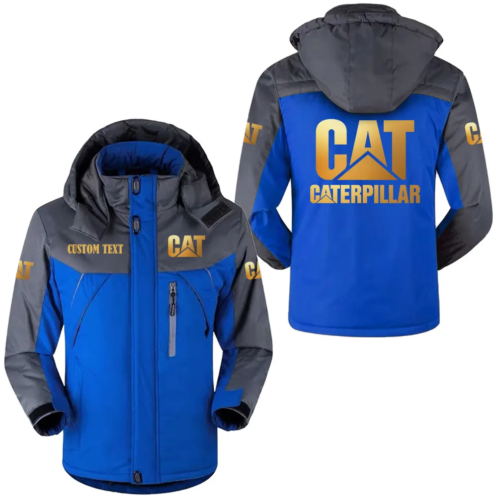 caterpillar hooded fleece long jacket hflj0112312028 car all over print hooded fleece long jacket blue vazeq