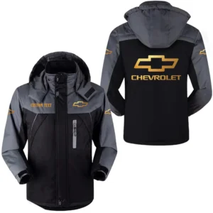Car Fans Gift Outdoor Charging Suit, Hooded Fleece Long Jacket Exclusive Logo For Car Enthusiants, Custom Name HFLJ0112312032 - Black