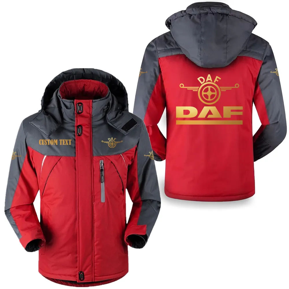 daf hooded fleece long jacket hflj0112312036 car all over print hooded fleece long jacket red