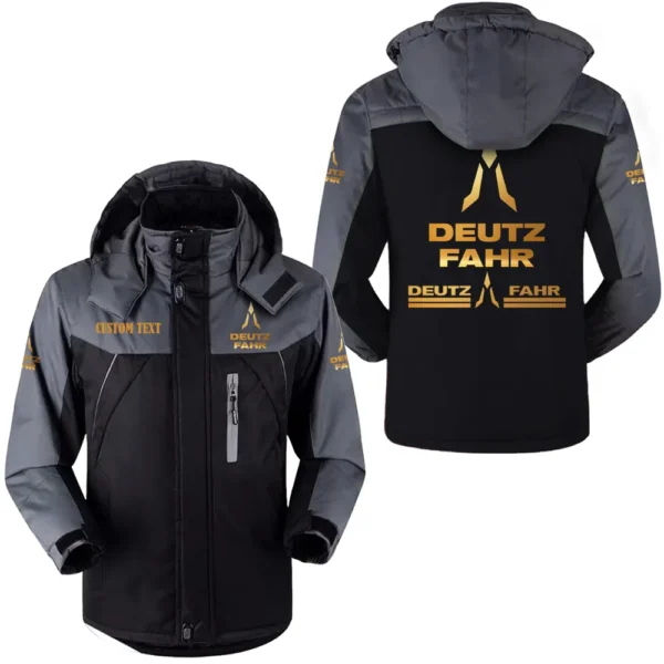 deutz fahr hooded fleece long jacket hflj0112312037 car all over print hooded fleece long jacket black sj2e4