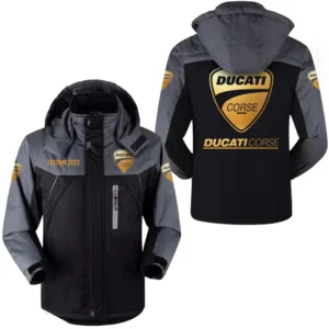 Car Fans Gift Outdoor Charging Suit, Hooded Fleece Long Jacket Exclusive Logo For Car Enthusiants, Custom Name HFLJ0112312040 - Black