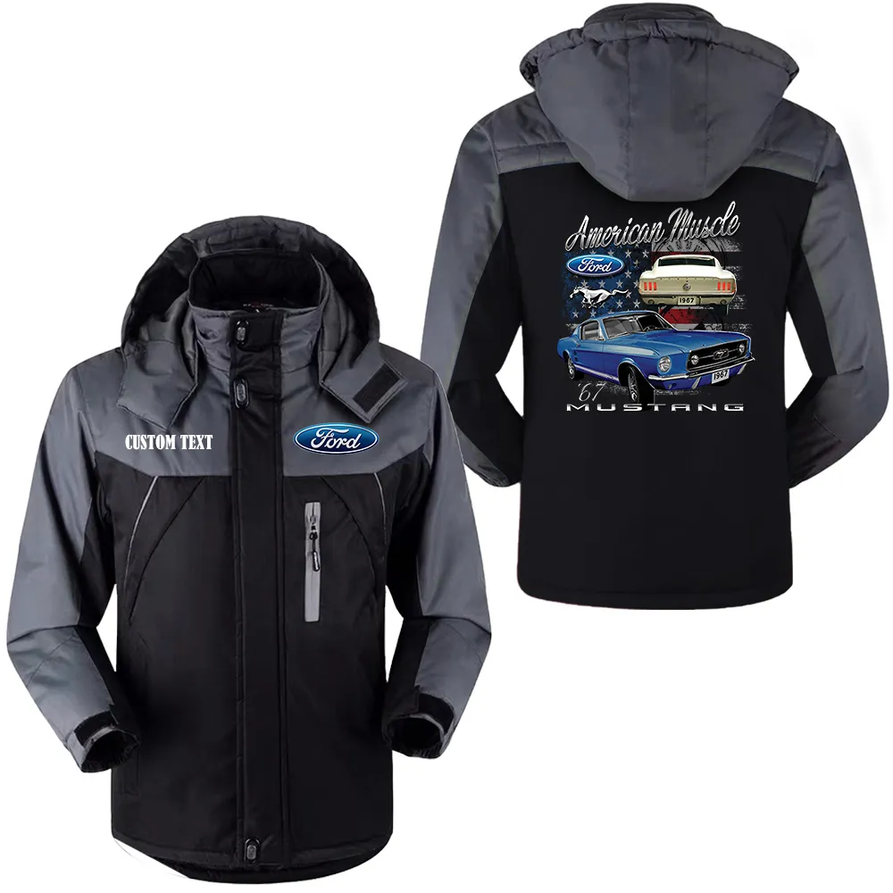 ford american muscle mustang hooded fleece long jacket hflj0112312044 car all over print hooded fleece long jacket black pidyg
