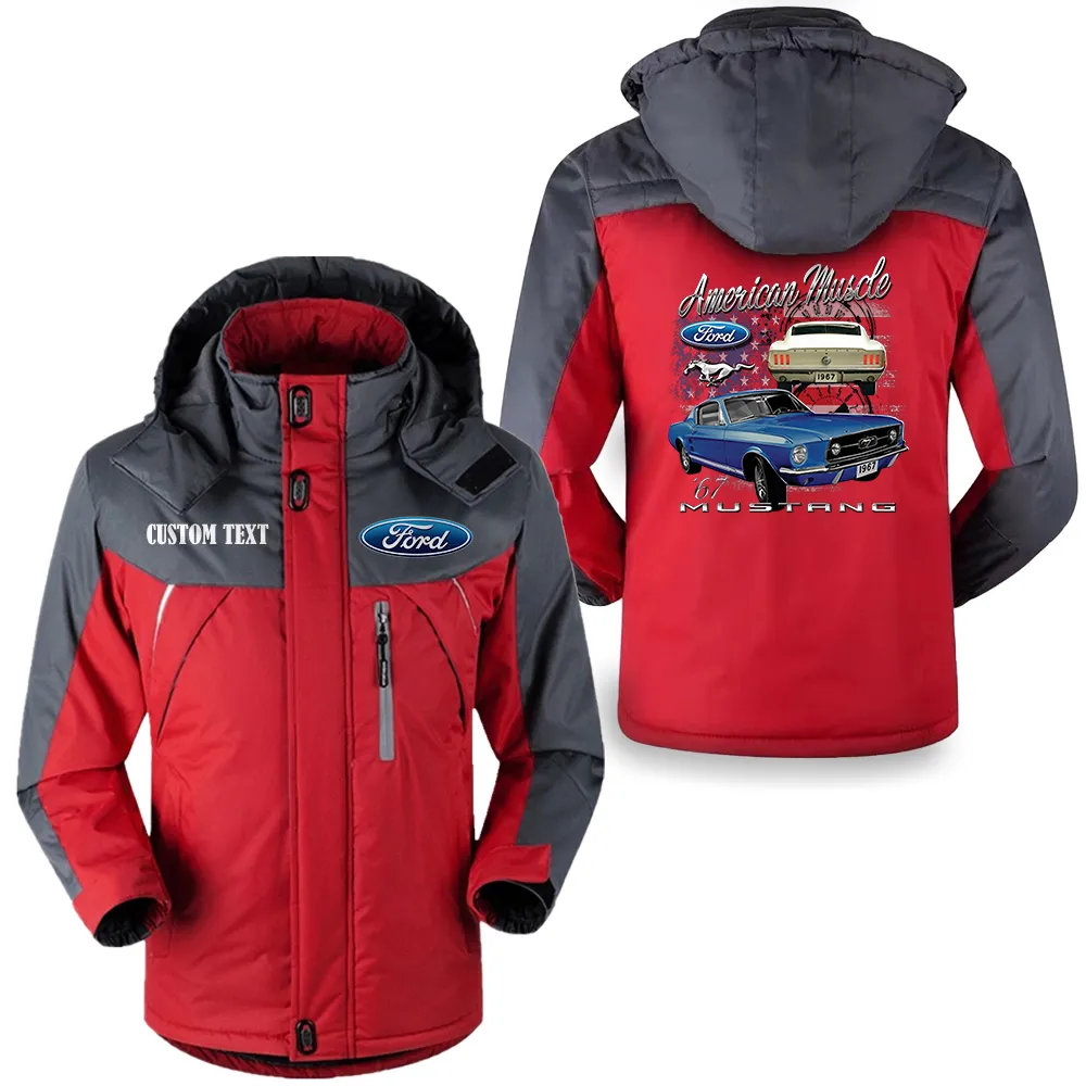 ford american muscle mustang hooded fleece long jacket hflj0112312044 car all over print hooded fleece long jacket red fgkqn