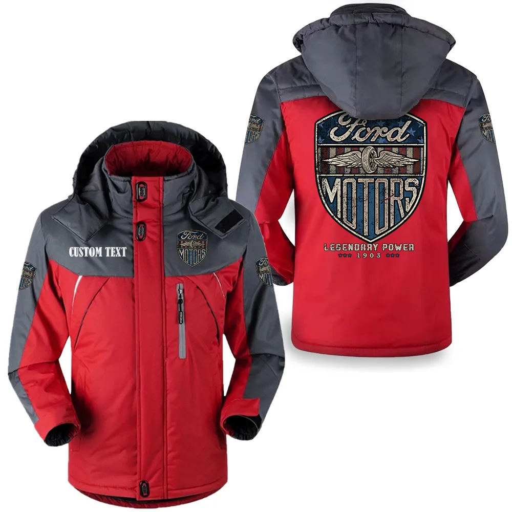 ford legendary power 1903 hooded fleece long jacket hflj0112312047 car all over print hooded fleece long jacket red dhdlk
