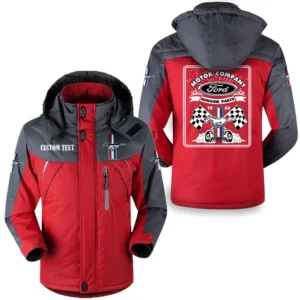 ford motor hooded fleece long jacket hflj0112312048 car all over print hooded fleece long jacket red 6hjmj