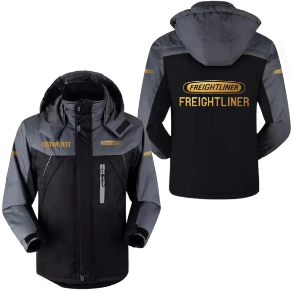 freightliner hooded fleece long jacket hflj0112312050 car all over print hooded fleece long jacket black