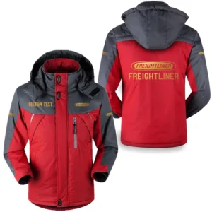 freightliner hooded fleece long jacket hflj0112312050 car all over print hooded fleece long jacket red l0a7o
