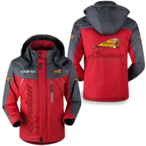 Motorcycle Fans Gift Outdoor Charging Suit, Hooded Fleece Long Jacket Exclusive Logo For Car Enthusiants, Custom Name HFLJ0112312063 - Red