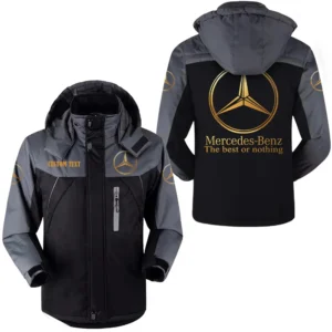 mercedes benz hooded fleece long jacket hflj0112312096 car all over print hooded fleece long jacket black ywnug