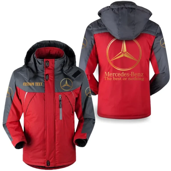 mercedes benz hooded fleece long jacket hflj0112312096 car all over print hooded fleece long jacket red f2ii3